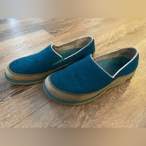 Chaco Turquoise Blue Wool Leather Shoes
